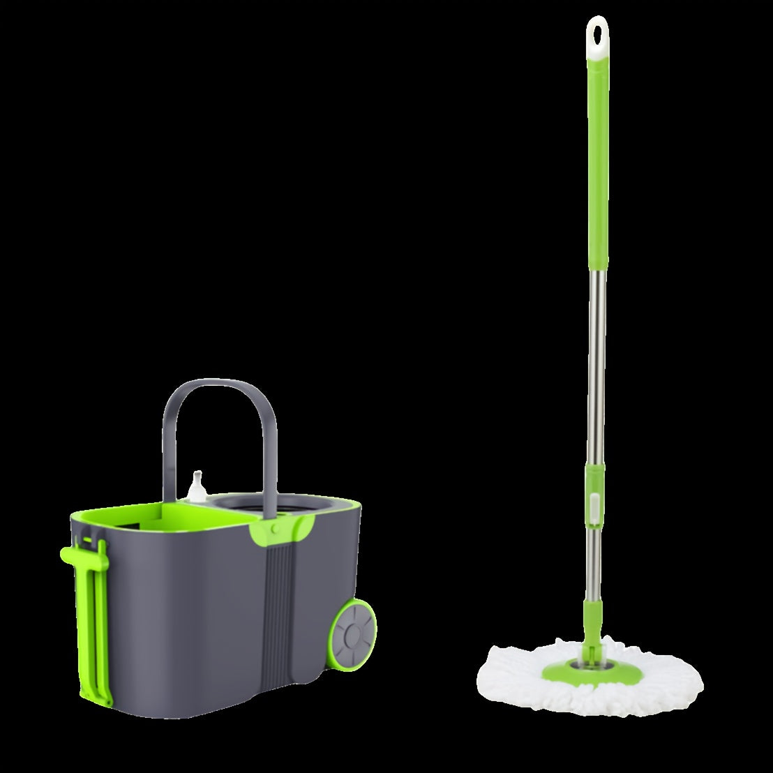 Large Capacity Rotating Mop Set with Double Drive Mop Bucket, Made of Durable Plastic Material, Perfect for Use in Living Room, Bedroom, Bathroom, Toilet, and Kitchen.