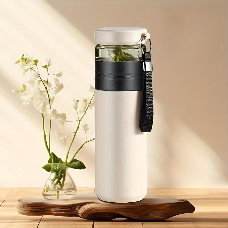 450ml Stainless Steel Tumbler with Tea Infuser, Hand Wash Only, Leakproof, BPA-Free - Great for Travel, Hiking, School | Perfect Gift for Various Occasions.