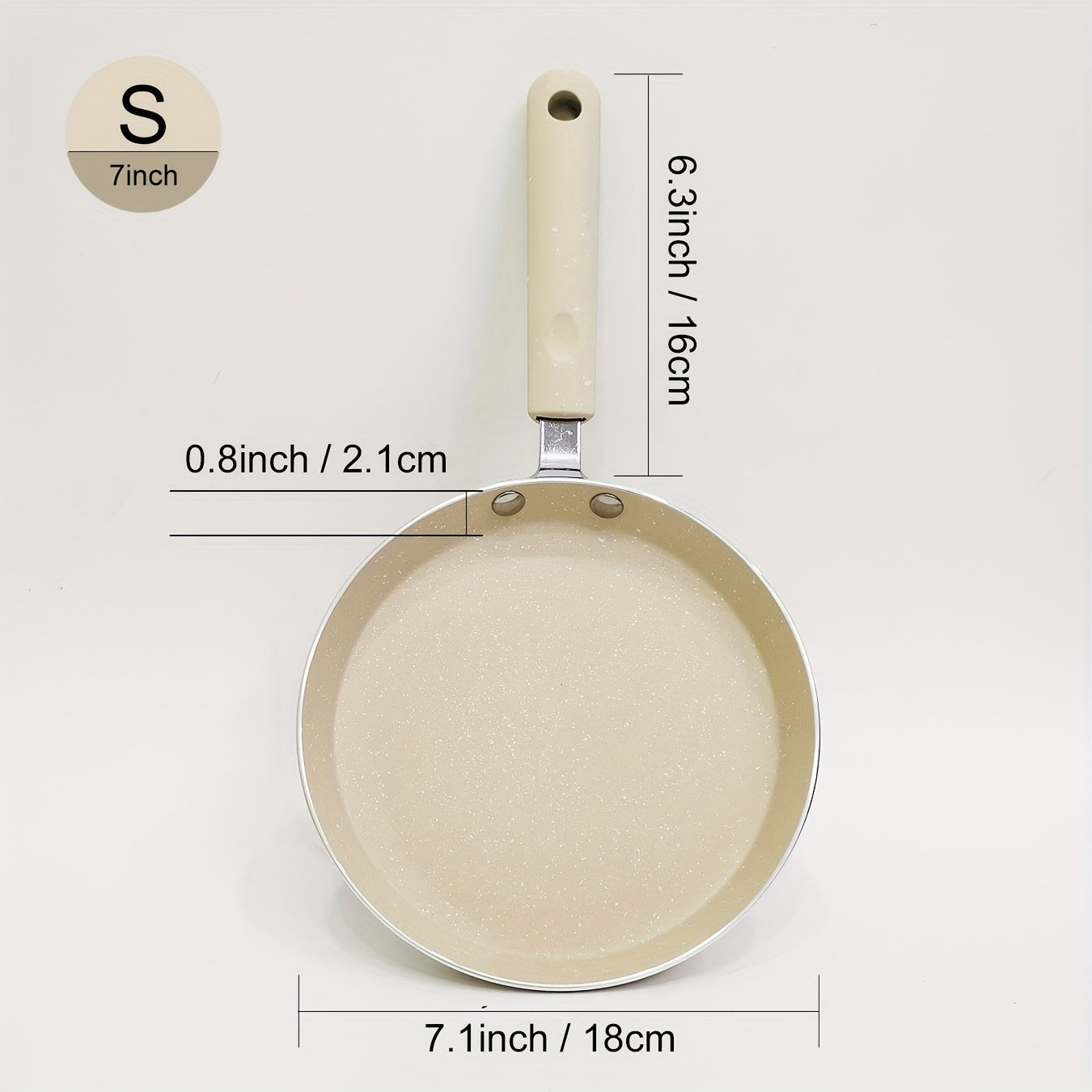 Non-stick Kitchen Frying Pan with Flat Bottom for Eggs and Pancakes