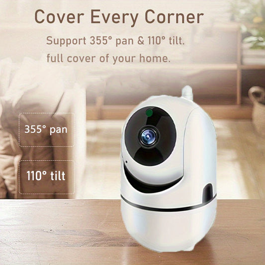 Home Security Camera - 1080p FHD Smart Surveillance Monitor with Night Vision, Two-Way Audio, Remote Viewing. Compatible with Smartphones, USB Powered for Indoor Use. Cloud Storage Optional, Memory Card Not Included. Suitable for Ages 14 and Up.