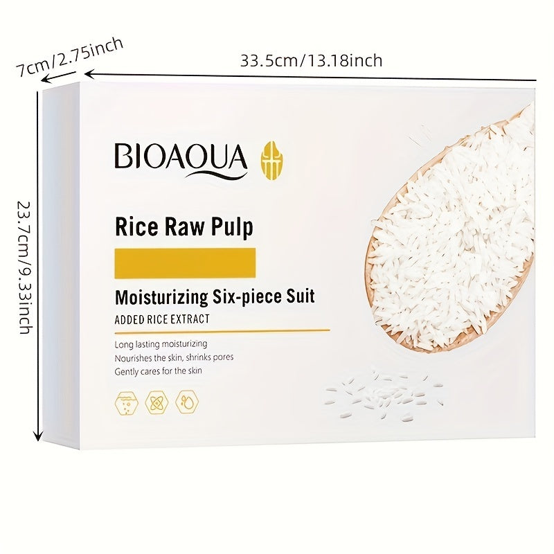 6-piece set of rice skin care products, ideal holiday gift for women.