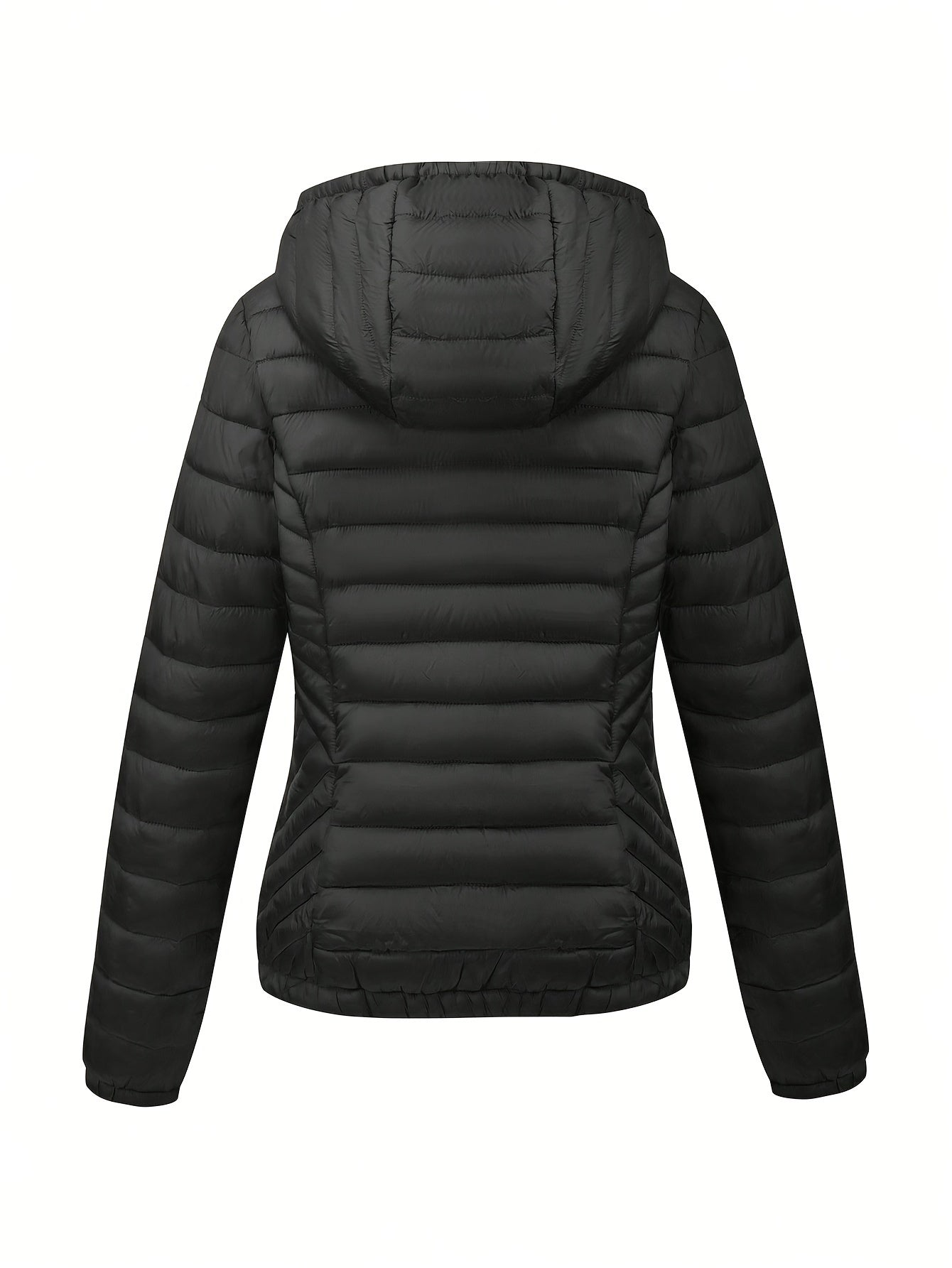 Simple hooded coat for women, perfect for autumn and winter, with pockets for easy commuting.