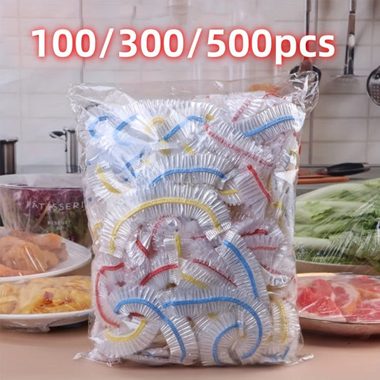 Disposable Transparent Food Plastic Wrap - 500/300/100 Pieces, Food-Safe Seal Film for Fresh-Keeping, Cling Cover for Refrigerator Storage & Leftovers. Great for Home, Kitchen, Picnics, BBQs