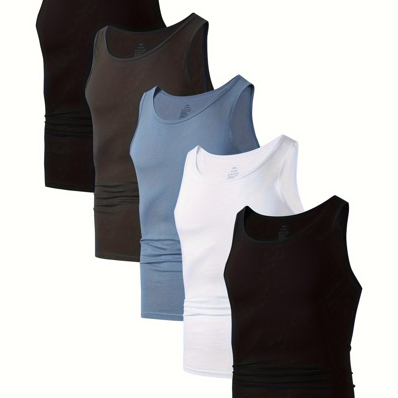 5 cotton tank tops for men perfect for summer, available in casual colors.