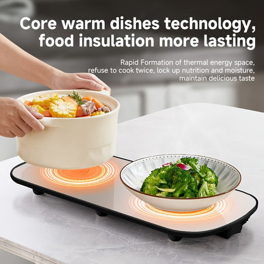 Enjoy warm meals on the go with the OSREE Portable Electric Food Warmer. This fast-heating tray features thermostatic control and durable tempered glass, making it perfect for parties and travel. Compatible with EU 220V power supply.