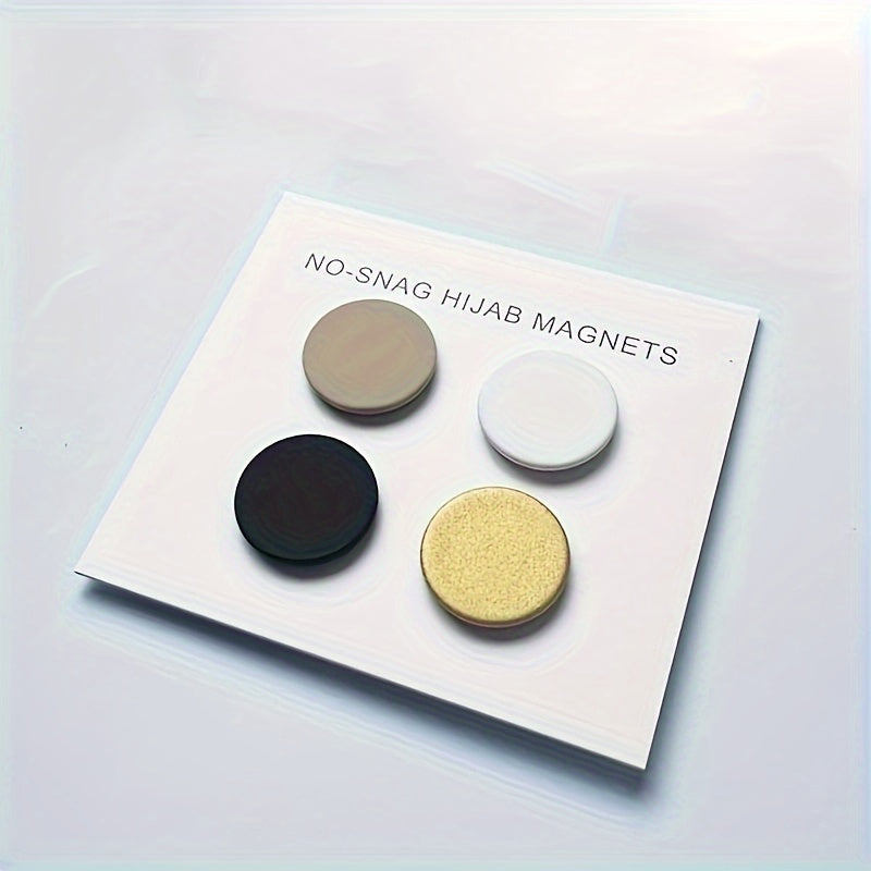 Set of 4 Alloy Magnets for Hijabs and Scarves - Elegant, Simple, and No-Snag Design - 1.4cm/0.551inch Diameter