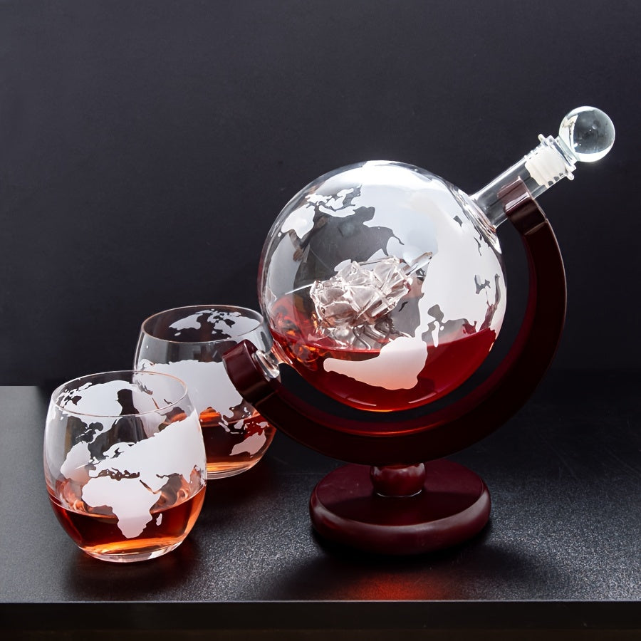 30oz Whiskey Globe Decanter Set - Perfect gift for men and women. Great for liquor, scotch, bourbon, and vodka.