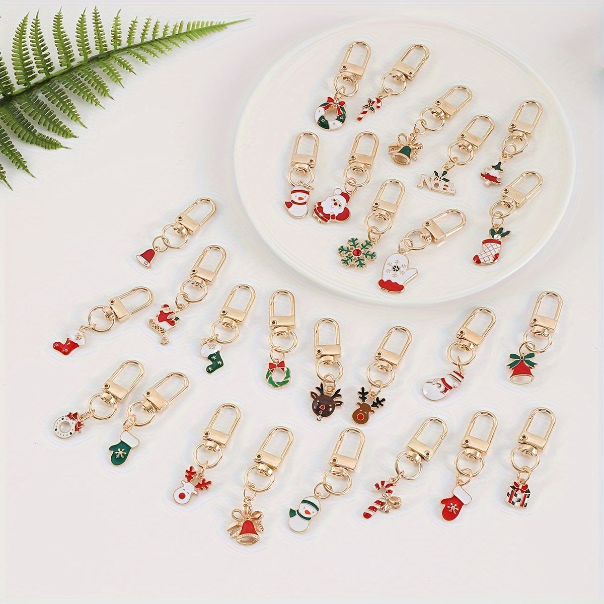 Get Festive with our Popular Choice: 27pcs Christmas Keychain Set featuring Charming Cartoon & Anime Charms. Made with Alloy and Lobster Clasp, these accessories are Perfect for adding holiday cheer to Women's Bags & Keys.