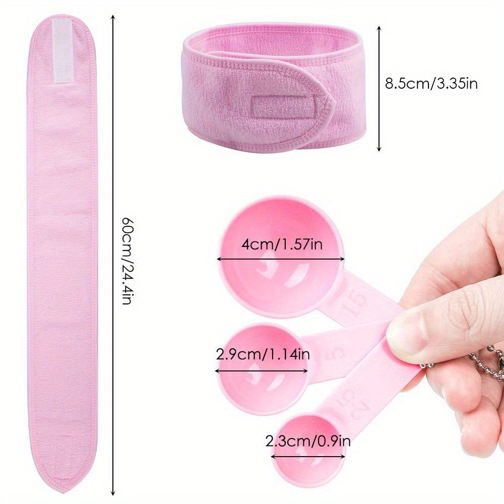 YuCool 11-piece DIY facemask mixing tool set in pink.