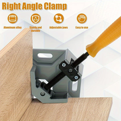 1pc Aluminum Alloy 90° Right Angle Clamps with Adjustable Swing Jaw for Woodworking and Welding, ideal for Carpenter DIY Tool, Industrial Cabinet Drawer Clamp, Gift for Men.