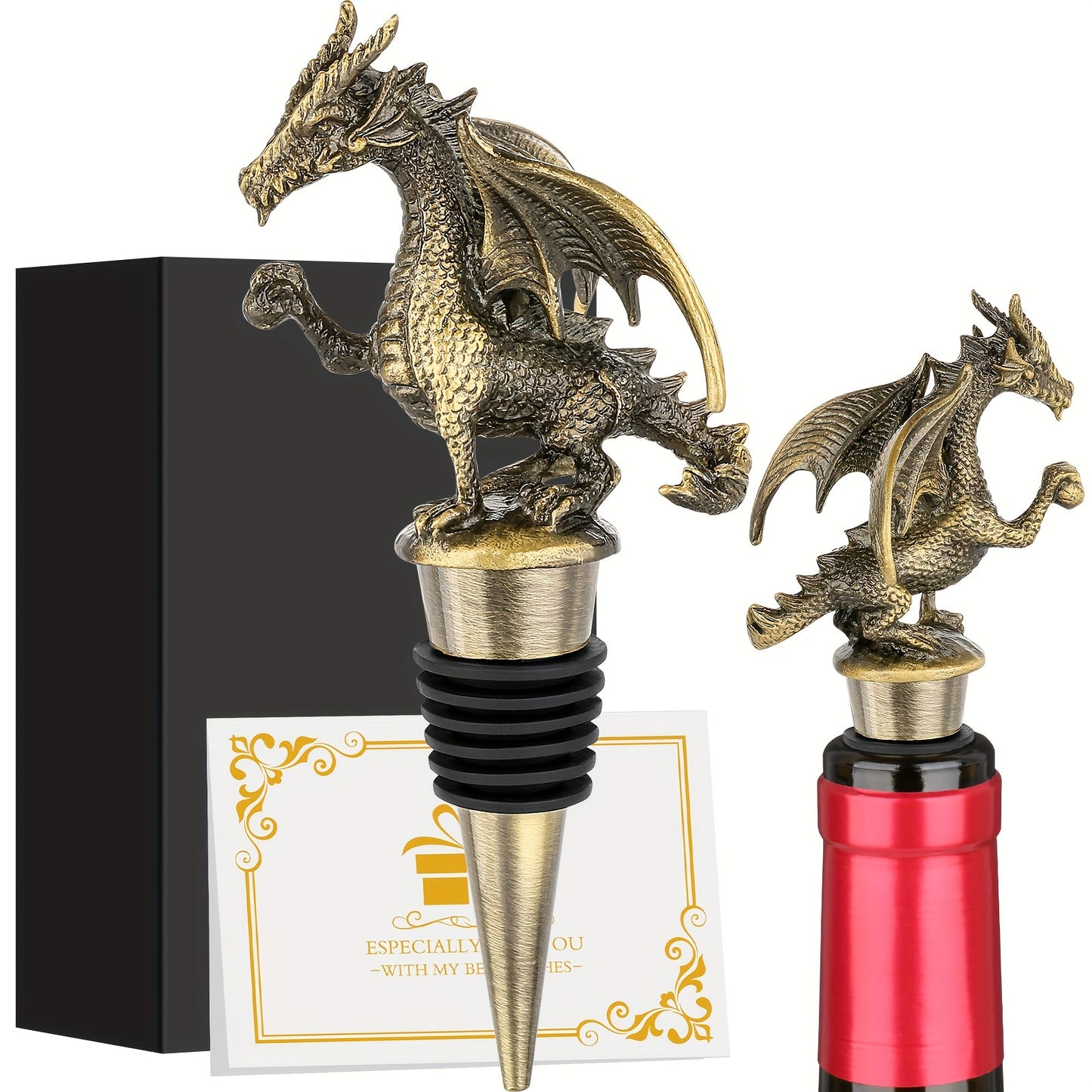 Dragon wine stopper for DND fans, perfect gift for men and women. Ideal for wine storage and a great addition to any wine lover's collection. Ideal for Christmas, Father's Day, birthdays, and Thanksgiving.