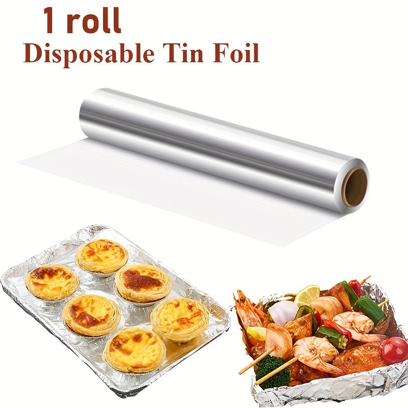 10-meter Roll of Strong, Disposable Aluminum Foil for Cooking, BBQ, Picnic - High-Temperature Resistant, Portable Tool for Baking in the Kitchen