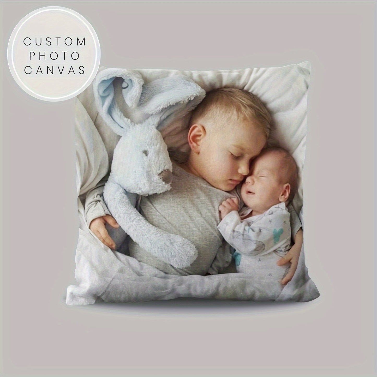 Customize your own 45.72x45.72 cm Polyester Plush Pillowcase with Personalized Family Photo. This soft and cozy pillowcase features a single-sided print and does not include the cushion.