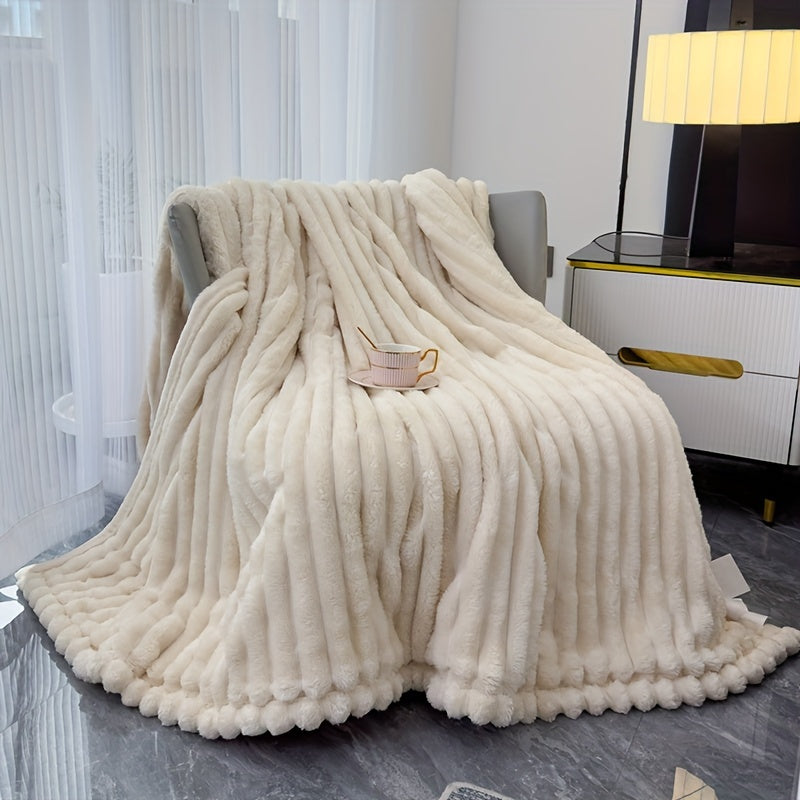 Cozy Faux Sheepskin Blanket: Luxurious Comfort for Your Bed or Sofa - Modern Design, Easy to Clean, Stylish Checkered Pattern, Perfect for Winter, Soft Velvet Material, Suede Finish, Vibrant Print, Heavyweight, Ideal Christmas Gift