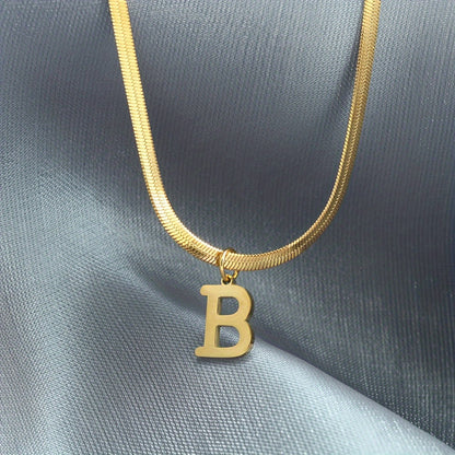 26 alphabet letter pendant chains, 18K golden plated stainless steel necklaces for women, perfect for everyday wear and gifting, featuring a versatile and elegant design.