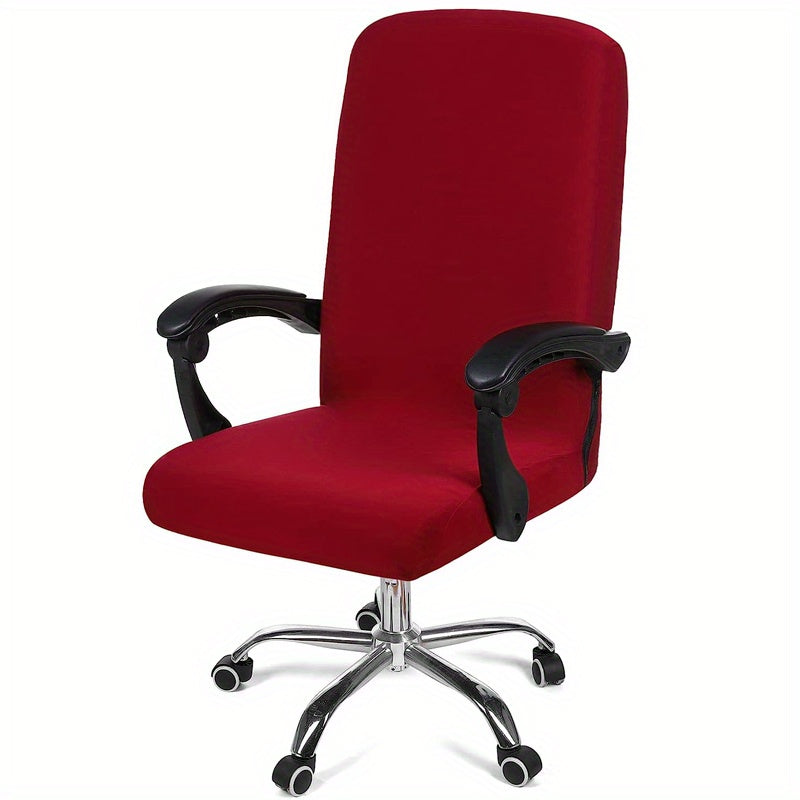 Elastic printed office chair cover with zipper, washable and dustproof for universal office rotating chairs. Perfect for bedroom, study, or office room decoration.