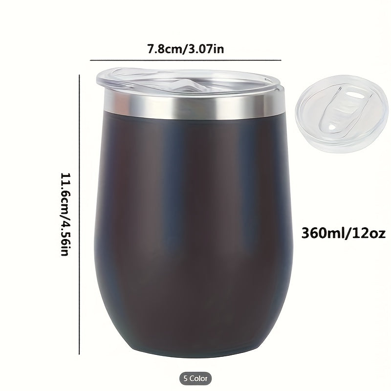 Single wine tumbler, 6oz and 12oz coffee mugs with lids, double-layer vacuum cup for long-lasting insulation. Versatile for indoor and outdoor use.