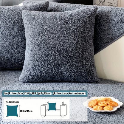 Thick Sherpa Fleece Sofa Slipcover for Pet-Friendly Protection and Comfort in Bedroom, Office, or Living Room.