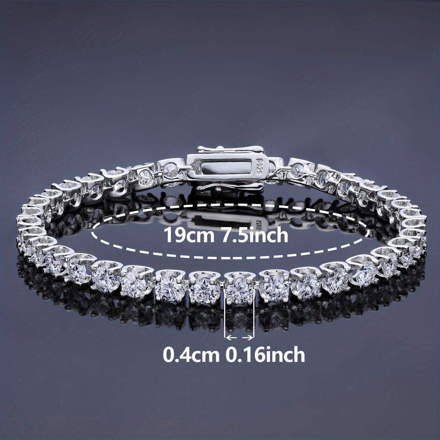 Hip Hop Style Jewelry Bracelet for Women, featuring a 925 Silvery Moissanite. Perfect Wedding Gift. Comes with a Gift Box.