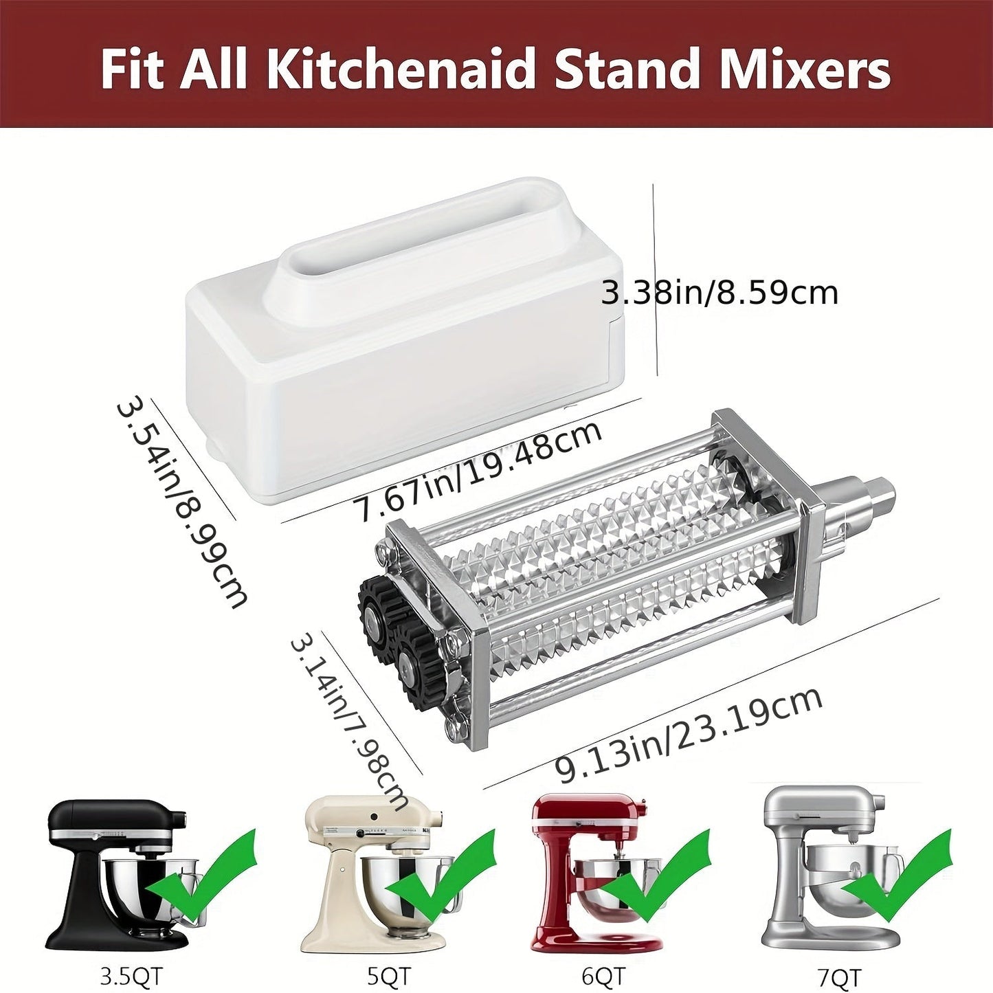 Compatible with all KitchenAid household vertical mixers, these meat tenderizer accessories are designed to make meat easier to chew, enhance marinade absorption and tenderize the meat for a more delicious result. They can also be easily cleaned in the