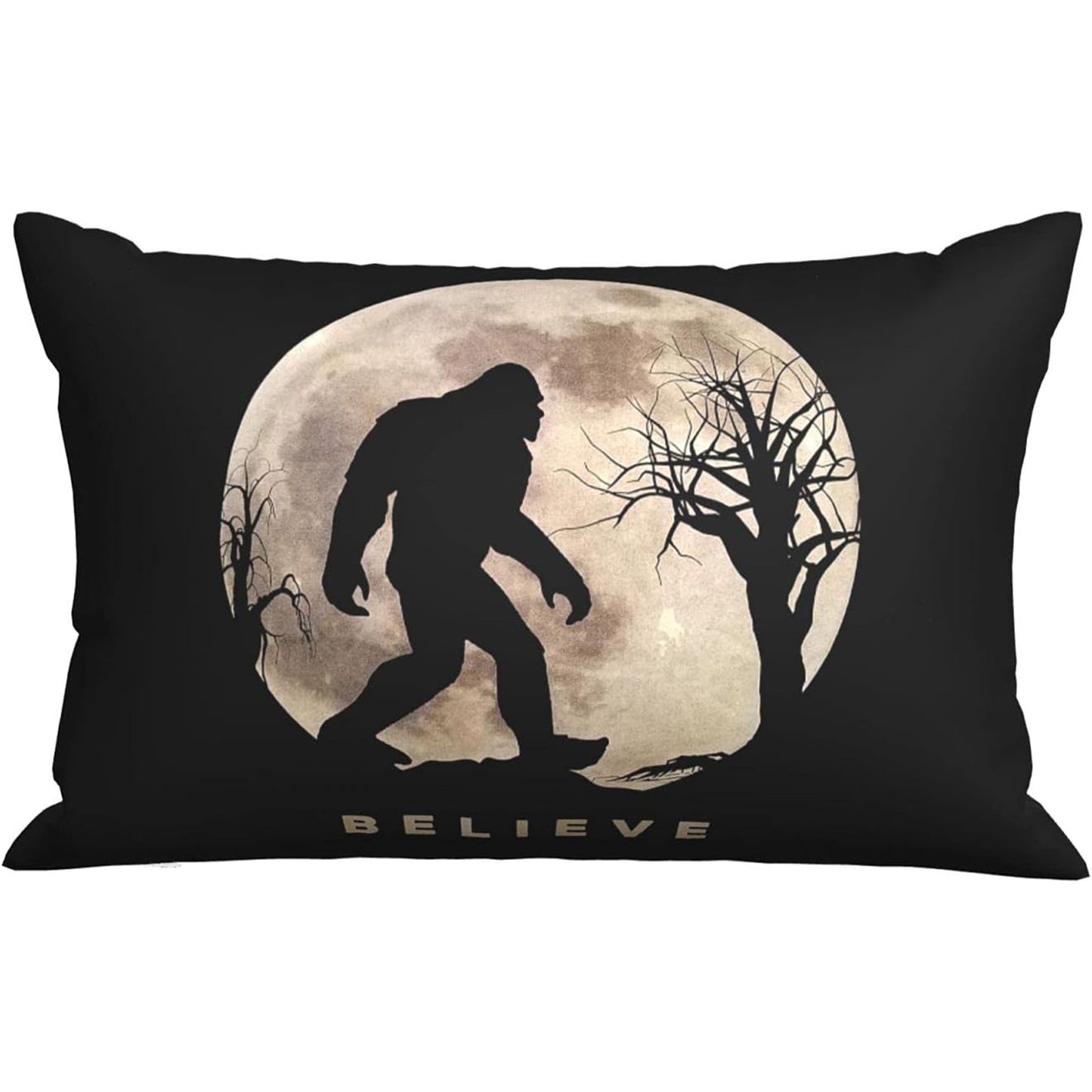 Magical Bigfoot & Moonlit Sky Pillowcase 30.48x50.8cm - Concealed Zipper, Easy to Clean - Ideal for Enhancing Home Decor, Traveling Outdoors, and Hosting Garden Soirees