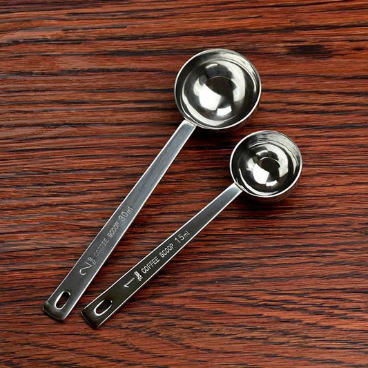 Set of 1 durable stainless steel measuring spoons for coffee, including a metal tablespoon coffee scoop. This kitchen baking tool accessory is built to last.