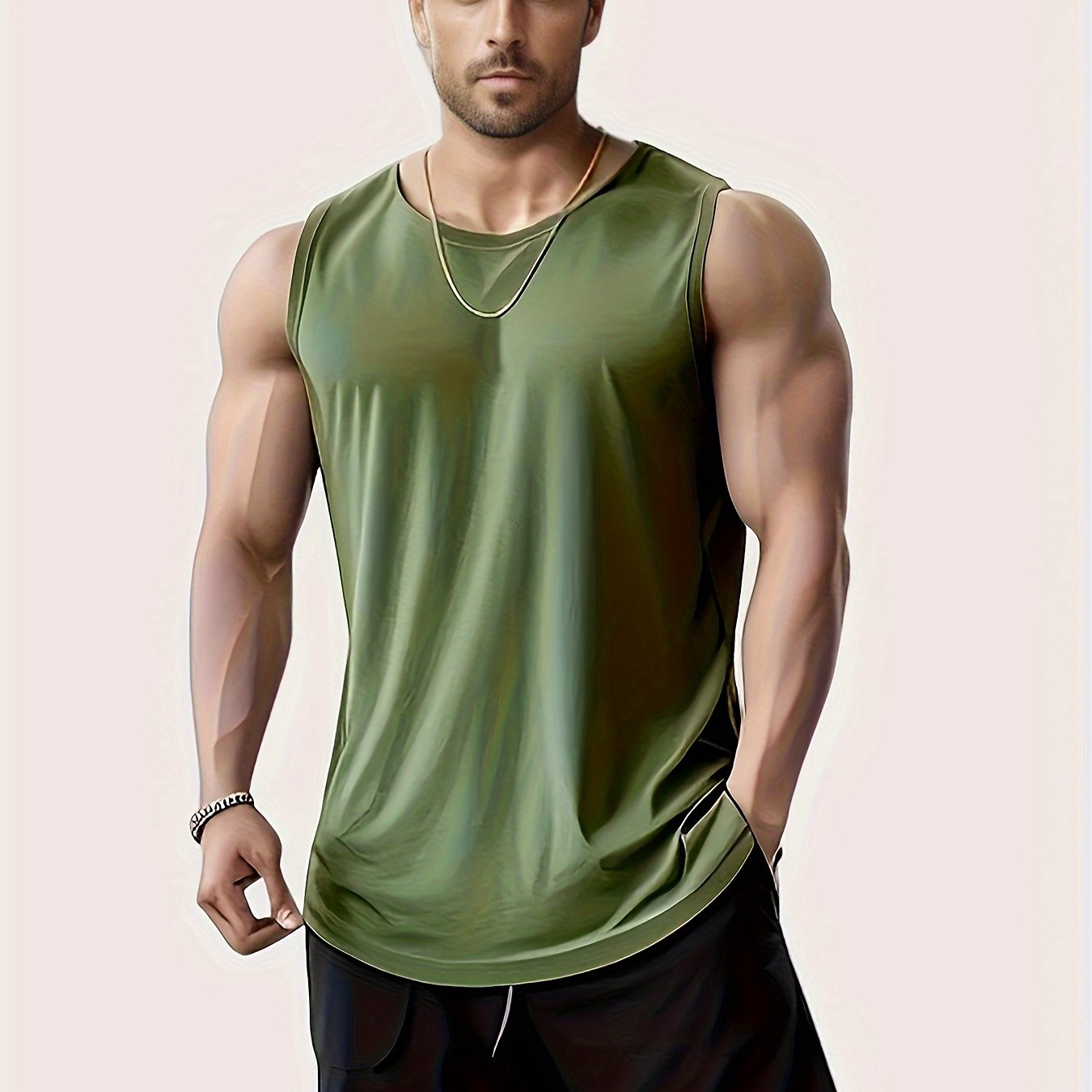 Men's Plus Size Sleeveless Tank Top for Running, Training, and Marathon Workouts - Quick-Dry, Breathable, Comfort Fit.