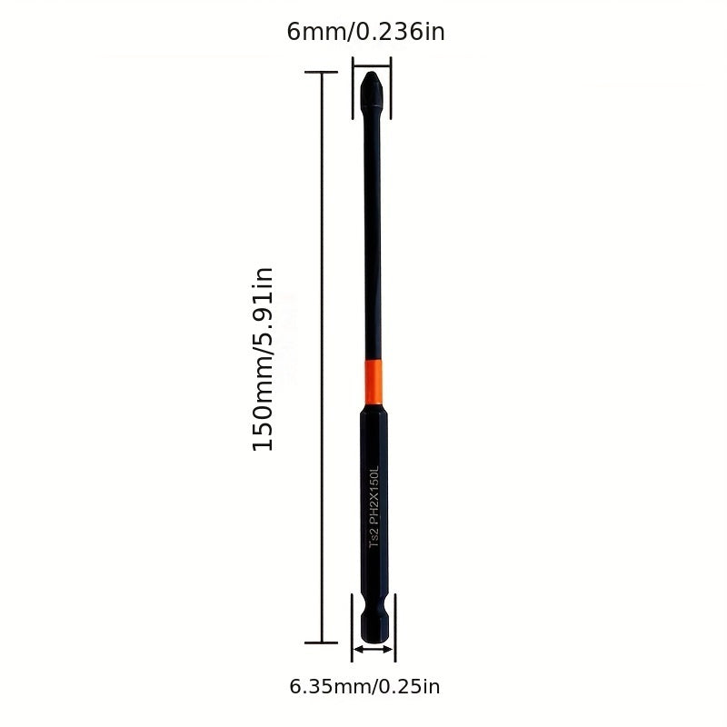 Popular choice: 6pc PH2 magnetic screwdriver set with high impact and hardness.