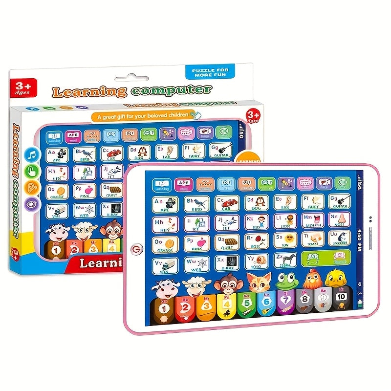 Interactive Educational Learning Toy for Early Alphabet & Music Development, Durable ABS Resin Case in Blue & Pink. Battery-powered (batteries not included) for the perfect holiday gift.