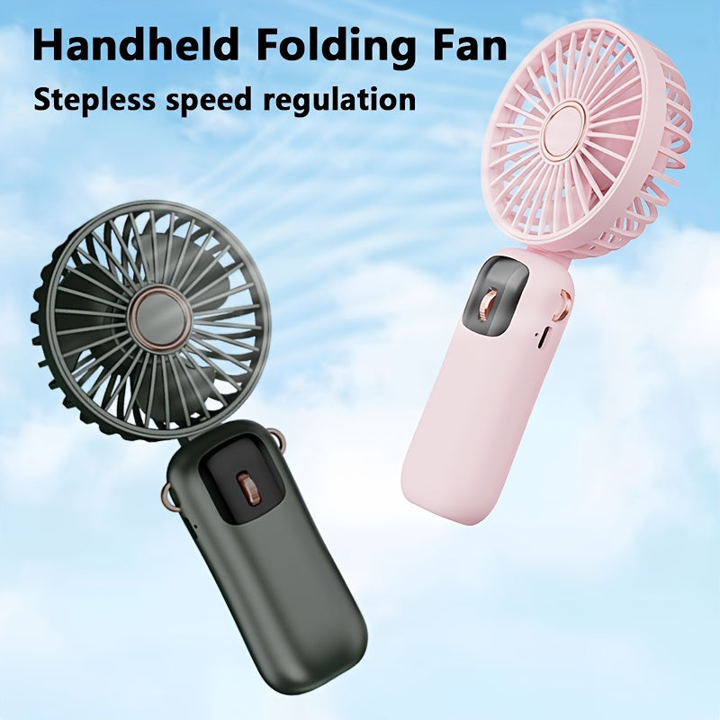 Compact Mini Handheld Fan with LED Display, 90° Foldable, Rechargeable via USB 1200mAh Lithium Battery, 100 Adjustable Speeds, Button Operated, Suitable for Indoor & Outdoor Activities, Featuring Exhaust Fan Design for Office, Bedroom, Travel, and