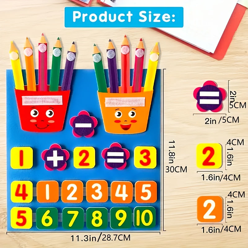 Vibrant Felt Number Toy for Kids - Educational & Fun Math Aid, Great for Developing Counting and Motor Skills, Ideal Gift for Christmas, Birthdays, and More.