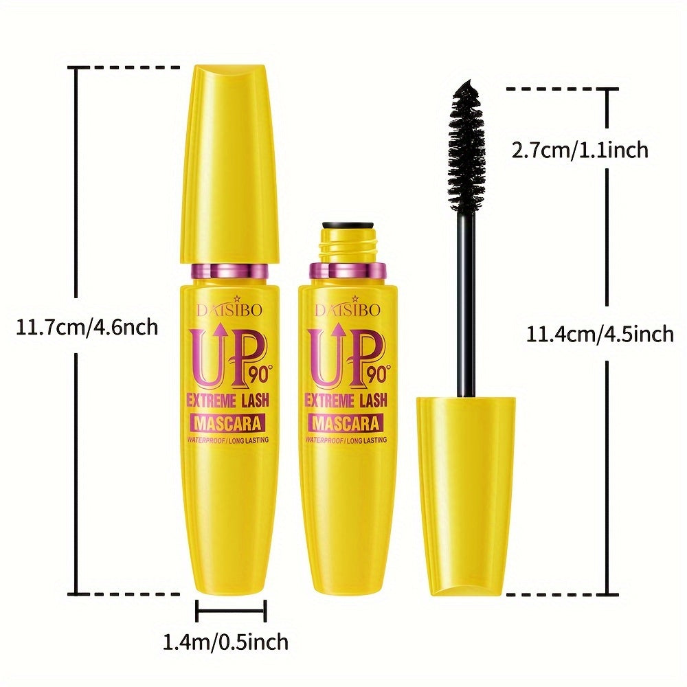 DAISIBO 4D Silk Fiber Lash Mascara in Ultra Black for longer, thicker, and volumized eyelashes. Waterproof, smudge-proof, and hypoallergenic for all skin types. Fast and easy application.