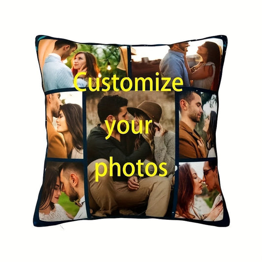 Customize your own photo cushion cover! Made from durable polyester material with a single-sided print, this cover is perfect for couples, pets, holiday celebrations, life milestones, Halloween, and Christmas gifts. Each cover measures 45.72x45.72 cm.