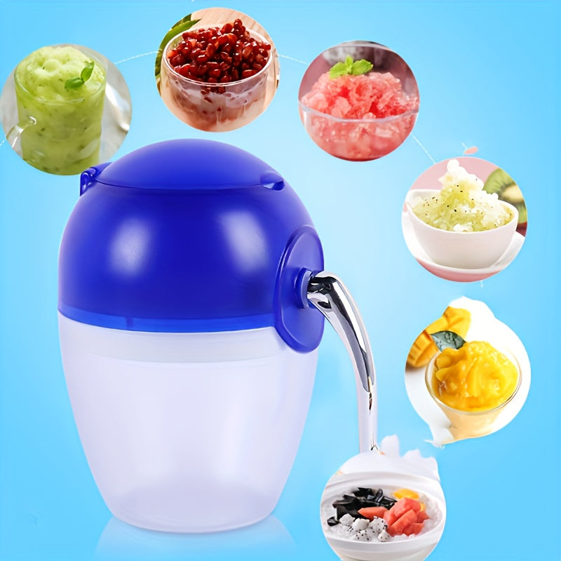 Compact and portable, the Mini Manual Ice Shaver is a handheld plastic ice crusher perfect for home use. With a square-shaped design and under 1L capacity, this convenient ice grinding machine does not require electricity to operate. Ideal for creating