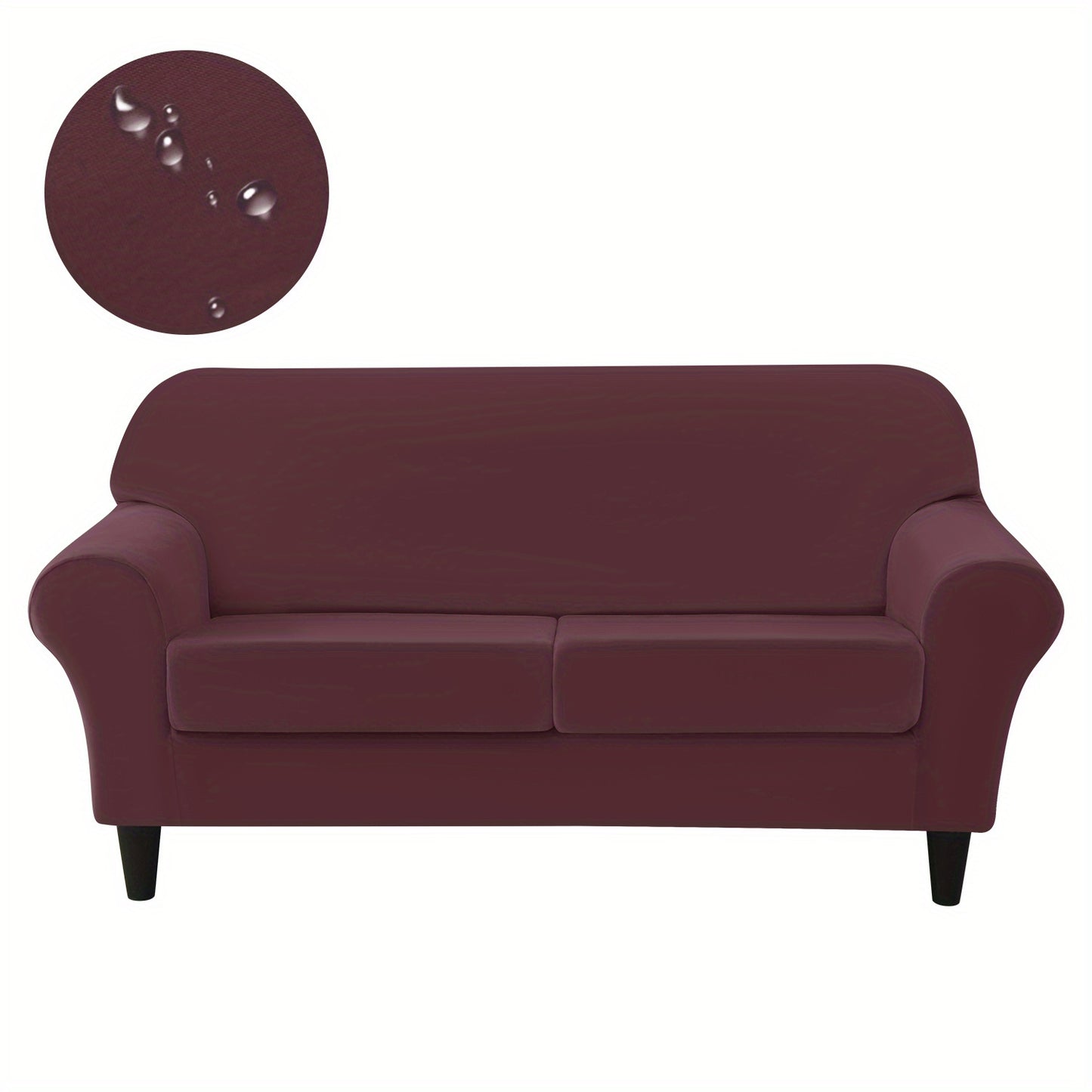 Set of cool and water-proof sofa covers with cushions, seating up to 3.