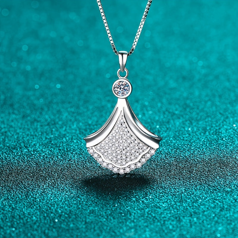 Exquisite S925 Sterling Silver Necklace with 0.875ct Moissanite Pendant, Ideal Present for Girlfriend/ Friend - Versatile for Everyday Wear & Celebratory occasions, Adorable Necklace