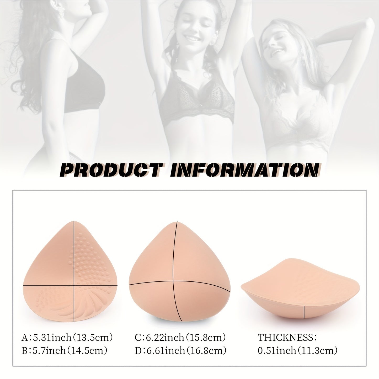 Soft anti-convex chest enhancer pads for women's lingerie and underwear.