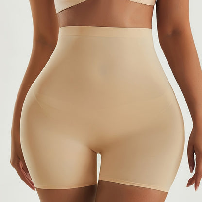 Soft boyshort panties with padded buttocks and high waist seamless control for high coverage and comfort in women's underwear and lingerie.