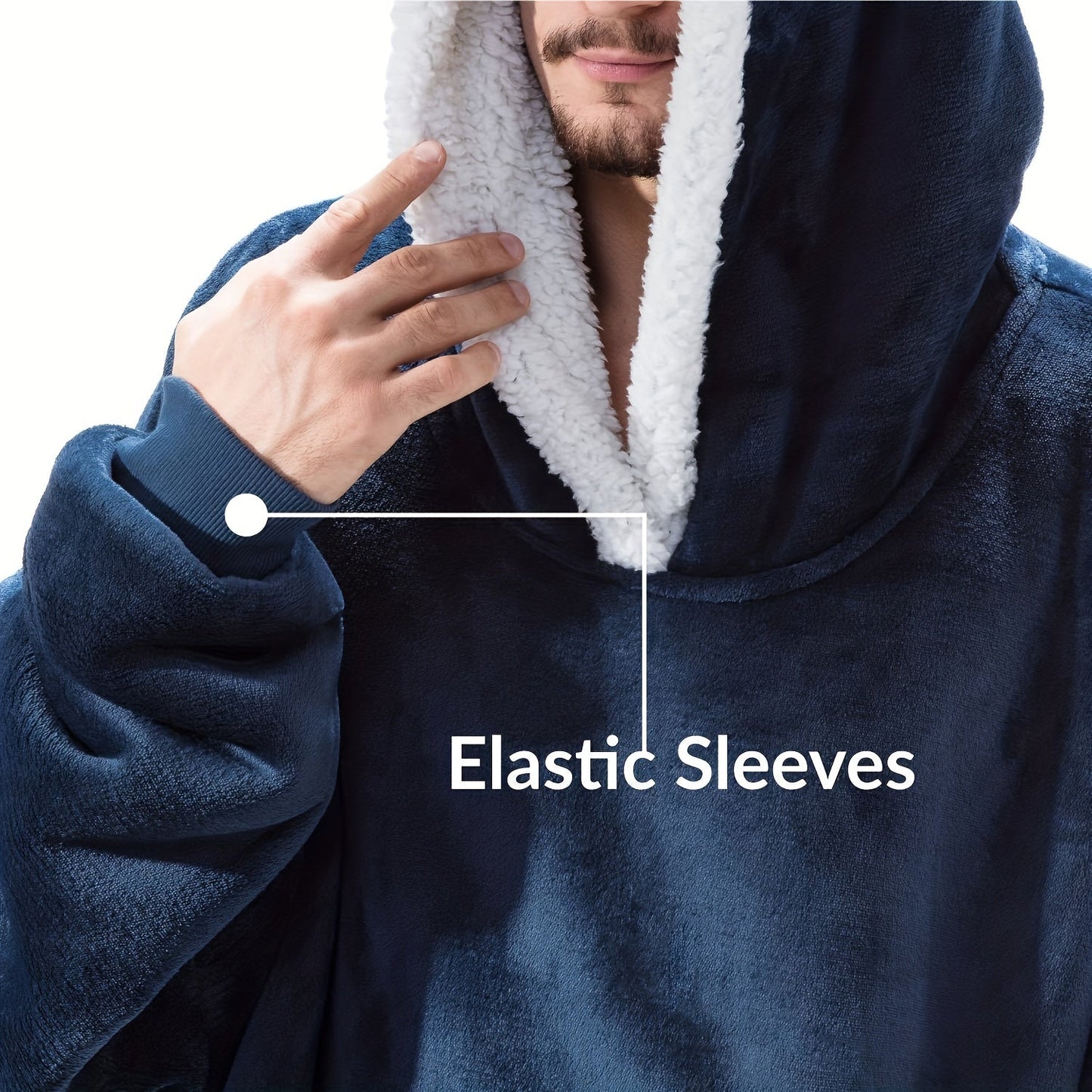 A cozy wearable blanket with a big pocket, perfect for giving as a Christmas gift to men and women. It is super soft, warm, and comfortable.