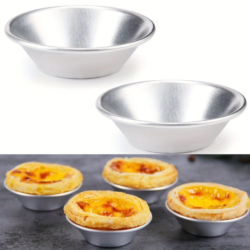 Egg Tart Molds - 10/20pcs Set of Aluminum Alloy Mini Tart Pans with Non-Stick Coating for Mini Pies, Puddings, and More - Essential Baking Tools and Kitchen Gadgets for Home Use