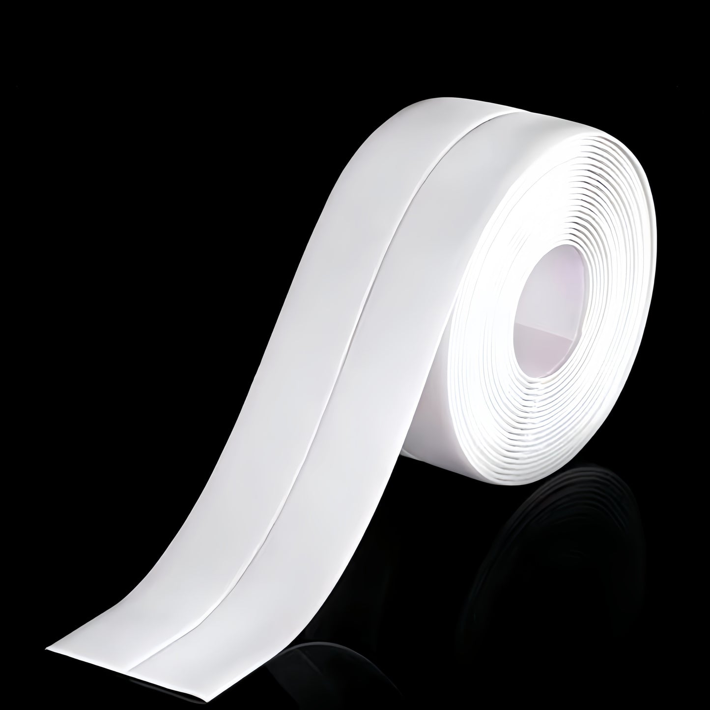 Waterproof self-adhesive bathroom toilet edge guard for protecting against urine splashes. Durable 5m strip with universal fit.