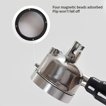 Durable Espresso Barista Tool: Aluminum Alloy Magnetic Round Ring Coffee Dosing Ring for 51mm, 53mm, and 58mm.