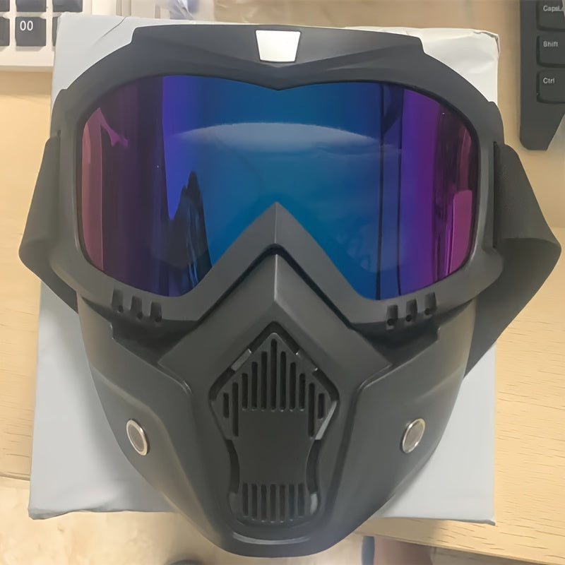 High-definition transparent face mask that is anti-fog, anti-sand, and windproof. Multi-functional and breathable for motorcycle riding, providing effective wind protection.