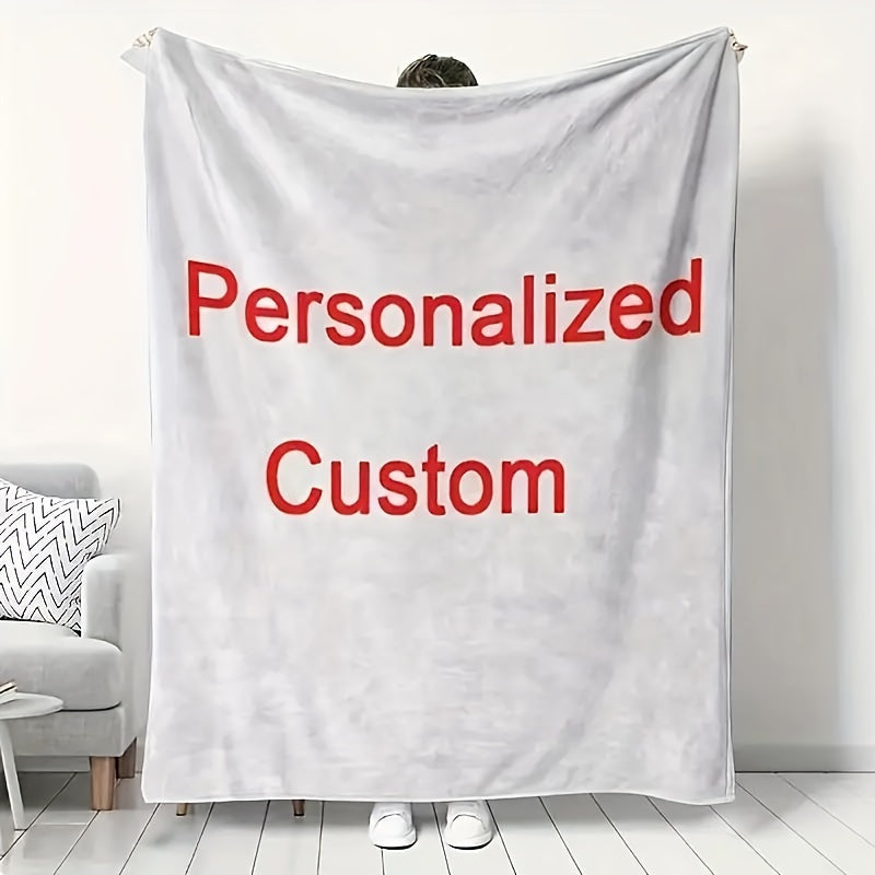 Personalized Custom Throw Blanket - 1 piece, Made of Extra Soft Knitted Polyester, Features High Definition Print, Custom Photo Blanket for Girls, Boys, Adults, Grandparents, Daughters, Sons, Sisters, and Parents. Perfect Valentine's Day Gift