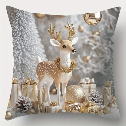 4-piece pillowcase set with Christmas themes, 45.01*45.01 cm. Perfect for room, living room, or sofa decoration. Pillow core not included.