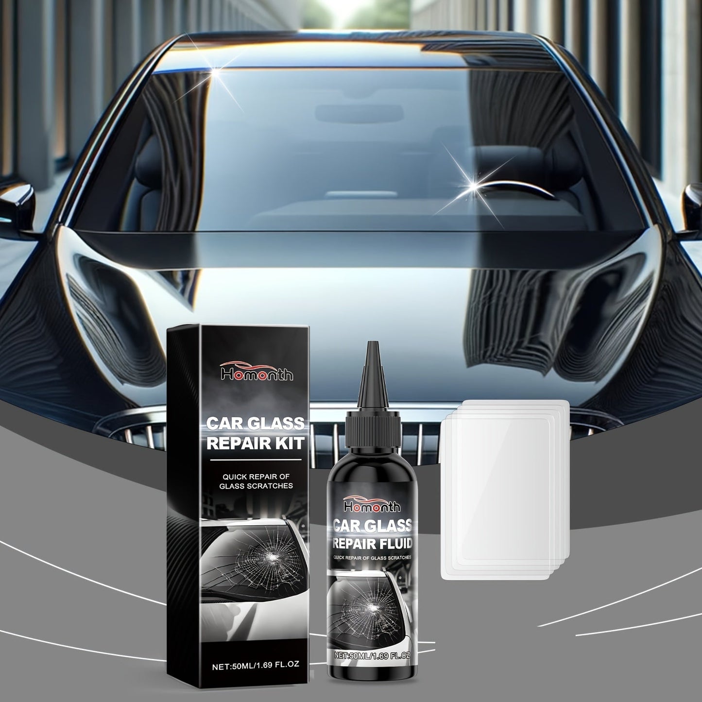 Restore your car's glass effortlessly with the 1Set Car Glass Restoration Fluid. In just a few minutes, it clears up your windshield and restores its transparency for a clear vision while driving.