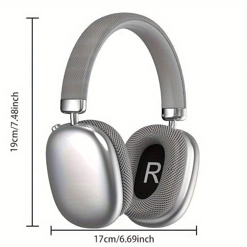 Wireless headphones with noise reduction, stereo sound, deep bass, and adjustable HiFi audio for sports.