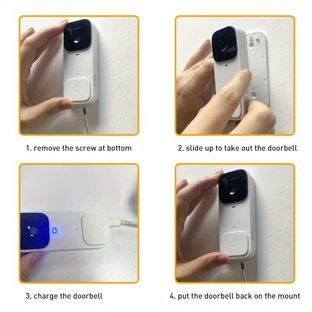 1 X7 video doorbell set with no WiFi or app required, supporting up to 128 GB memory card for local picture and video storage.