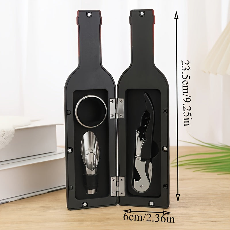 Red Wine Set with 5pcs Wine Opener in a high-end gift box. Includes 3pcs Red Wine Tools.