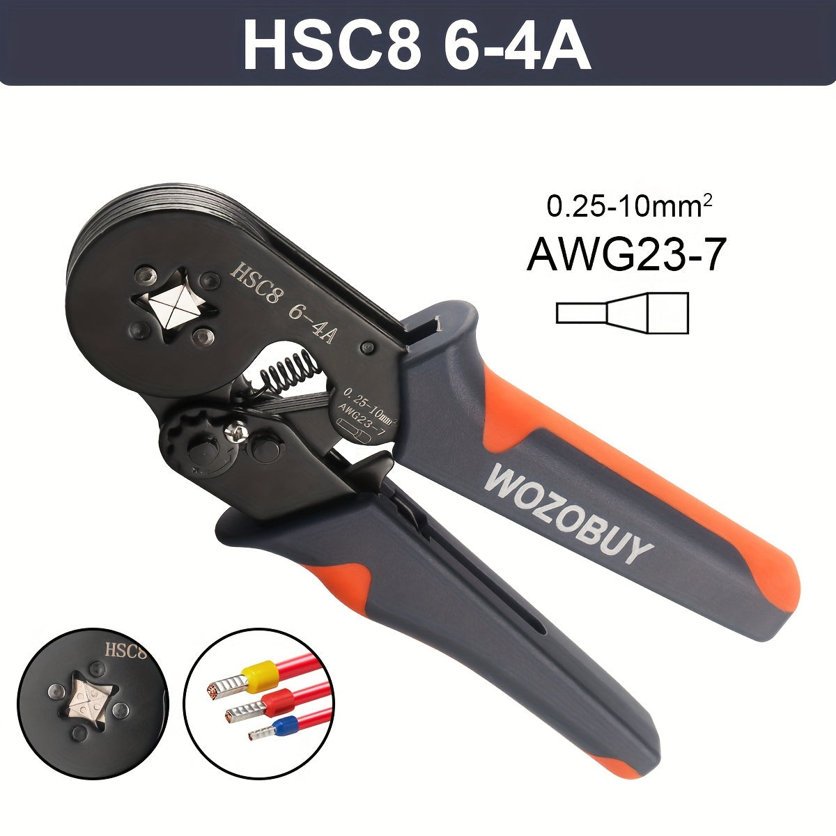 Crimping Tool Kit with HSC8 6-4A/6-6A Crimper Pliers and various wire connectors and terminals.